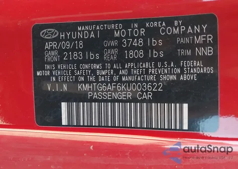 2019 Hyundai Veloster 2.0 Premium from USA, damaged, VIN KMHTG6AF6KU003622